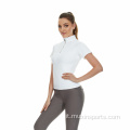 Top-shirt a maniche corte equestre bianca